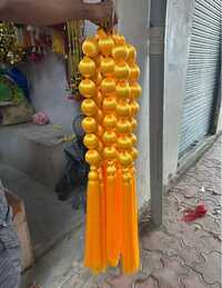 Silk Orange Hanging Ball Hanging - Design: Multi-strand Beads With Tassel Ends