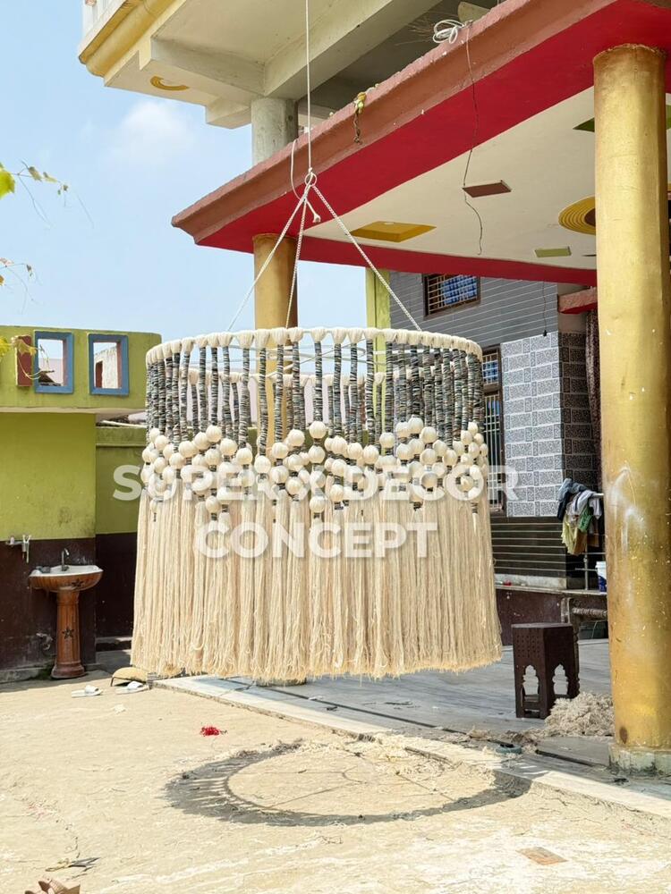3Feet Macrame Thread Hanging Chandelier