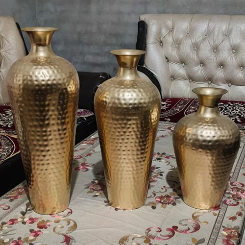 Small Bottle Shaped Metal Flower Vase 3pcs Set