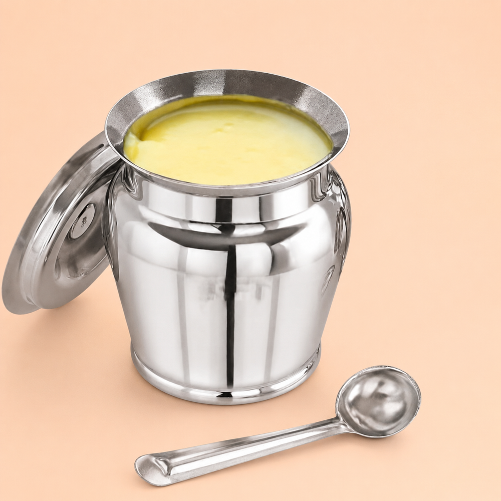 Stainless steel ghee pot 400ml