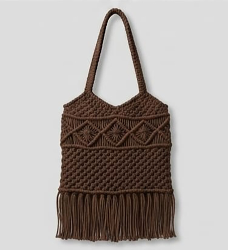 Brown Color Macrame Crochet Bag