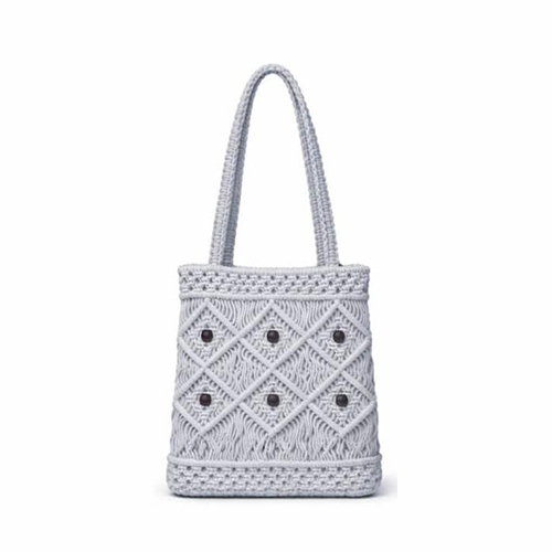 Grey Color Macrame Crochet Bag