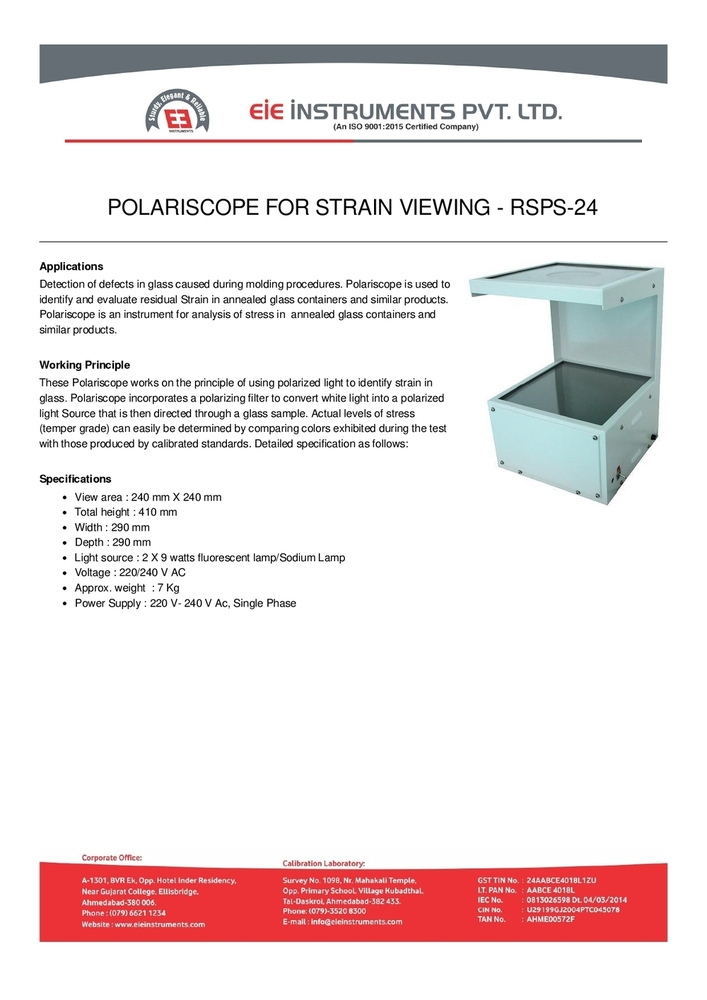 Polariscope For Strain Viewing - Color: White