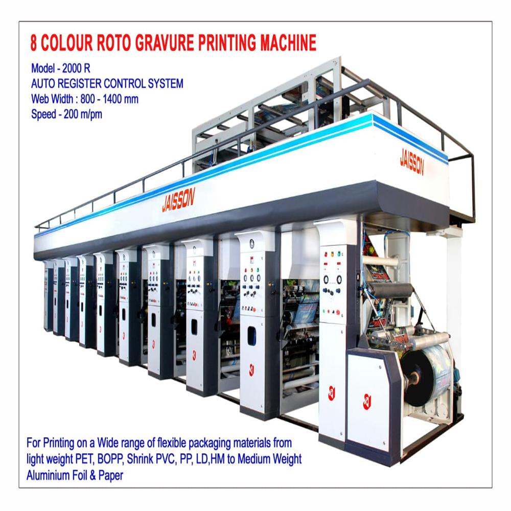 8 colour rotogravure printing machine