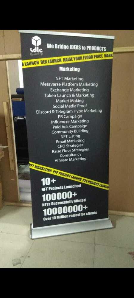 Black Advertising Roll Up Flex Standee