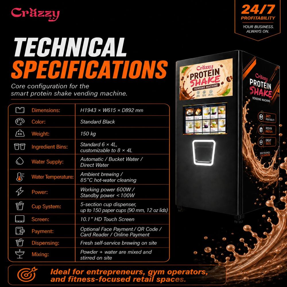 Protein Shake Vending Machine - Color: Black