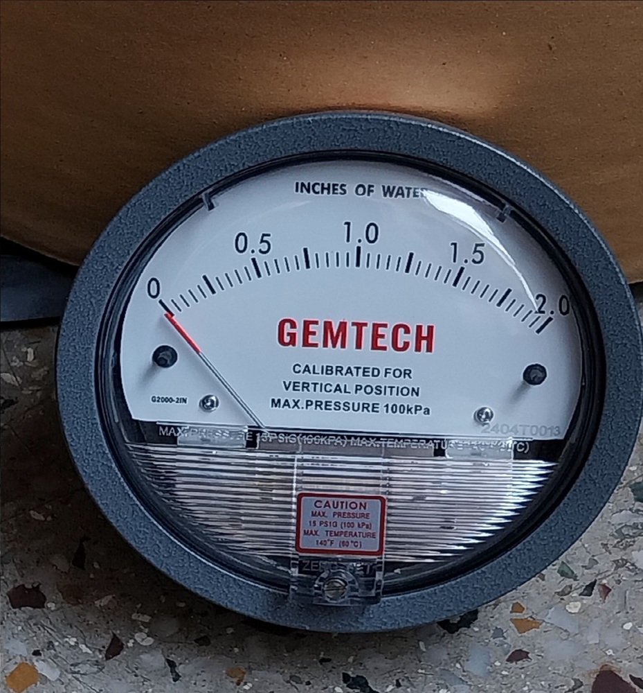 GEMTECH Differential Pressure Gauge Instrument Authorised Distributor in Gandhi Nagar Delhi NCR India
