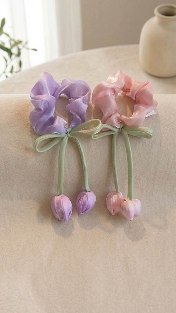 Tulip Scrunchies Rubber Hair Band