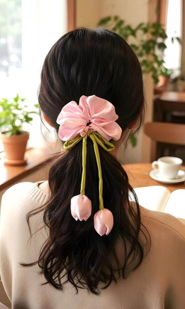 Tulip Scrunchies Rubber Hair Band