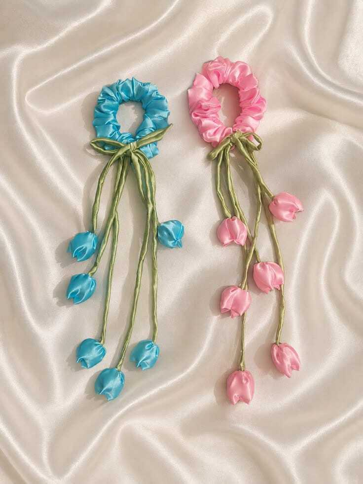 Tulip Scrunchies Rubber Hair Band