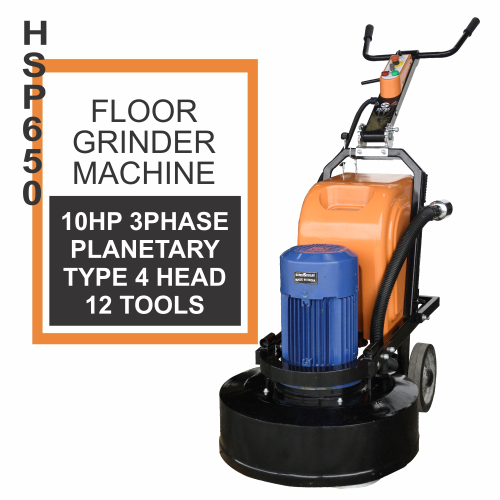 Floor Grinding Machine HSP-650 4 Head With Metal Bond Diamond Abrasives