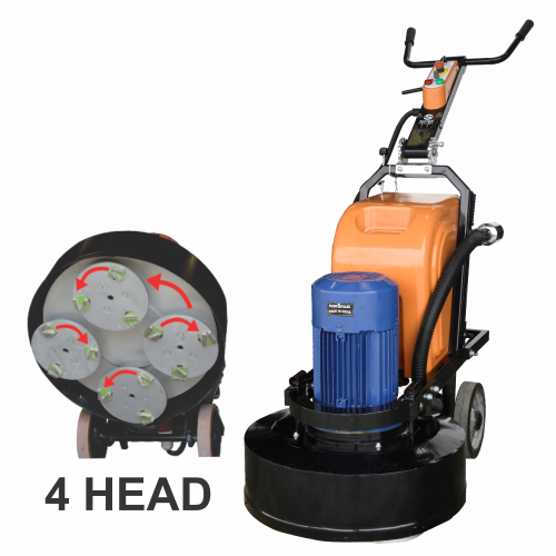 Floor Grinding Machine HSP-650 4 Head With Metal Bond Diamond Abrasives
