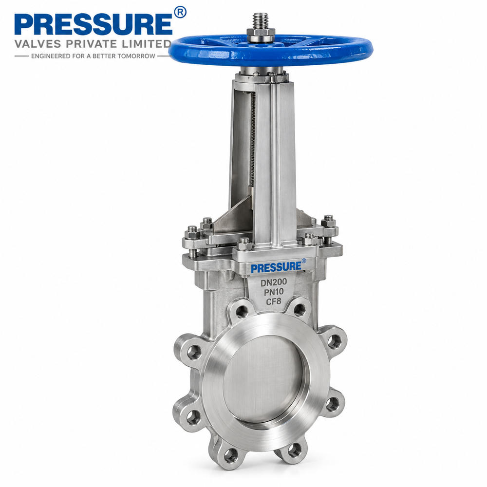 Knife Edge Gate Valve - Stainless Steel, 500mm Length, 5ft Height, Blue Color | Uni-directional & Bi-directional, Non-clogging Design For Industrial Use