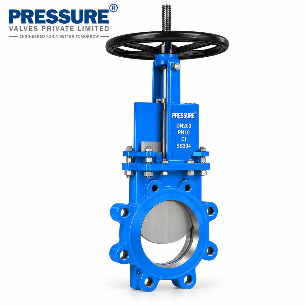 Knife Edge Gate Valve - Stainless Steel, 500mm Length, 5ft Height, Blue Color | Uni-directional & Bi-directional, Non-clogging Design For Industrial Use
