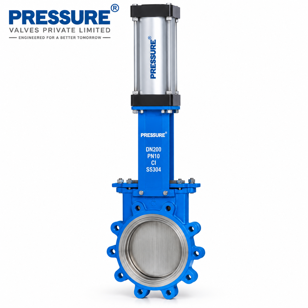 Knife Edge Gate Valve - Stainless Steel, 500mm Length, 5ft Height, Blue Color | Uni-directional & Bi-directional, Non-clogging Design For Industrial Use