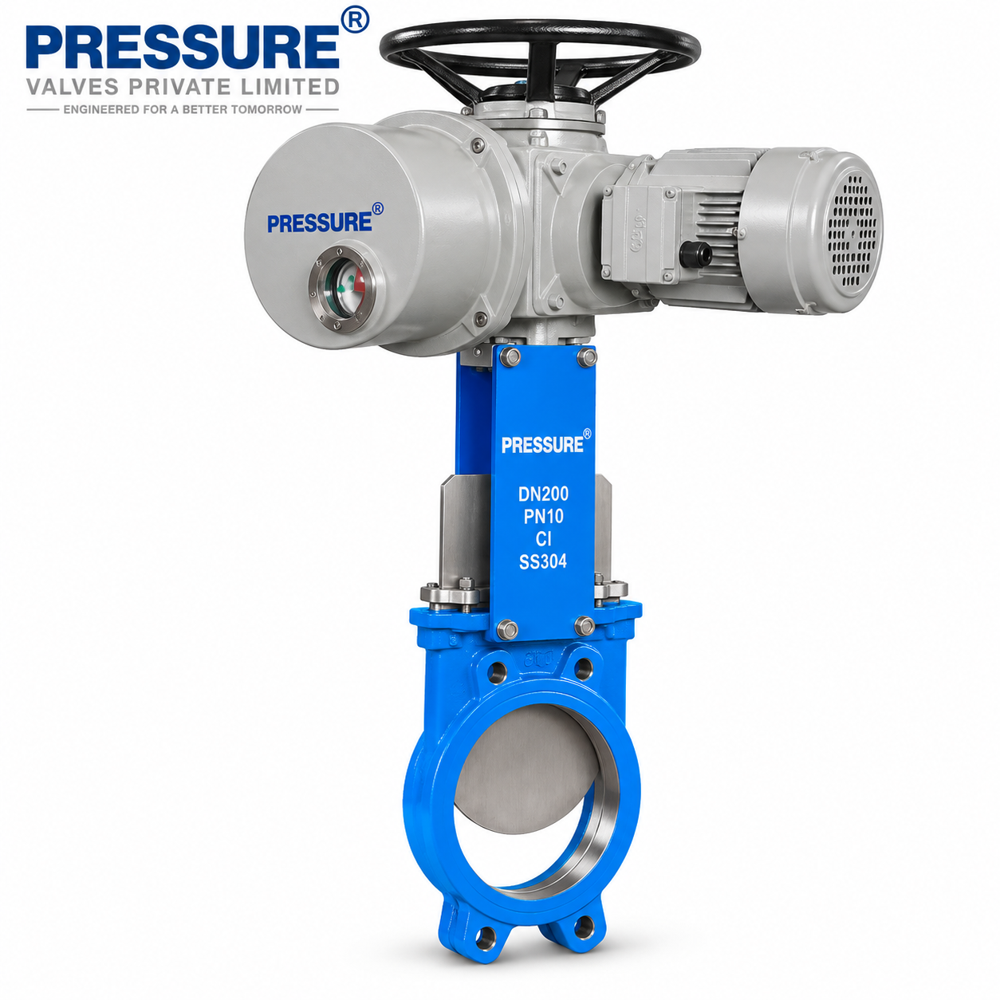 Knife Edge Gate Valve - Stainless Steel, 500mm Length, 5ft Height, Blue Color | Uni-directional & Bi-directional, Non-clogging Design For Industrial Use