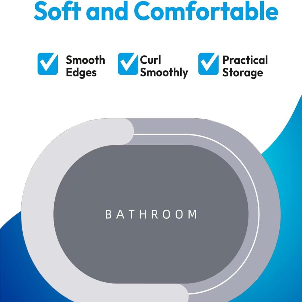 Anti Slip Bathroom Mat Water Absorbent Bath mat Quick Dry Bath Mat Rug Rubber Floor Mat