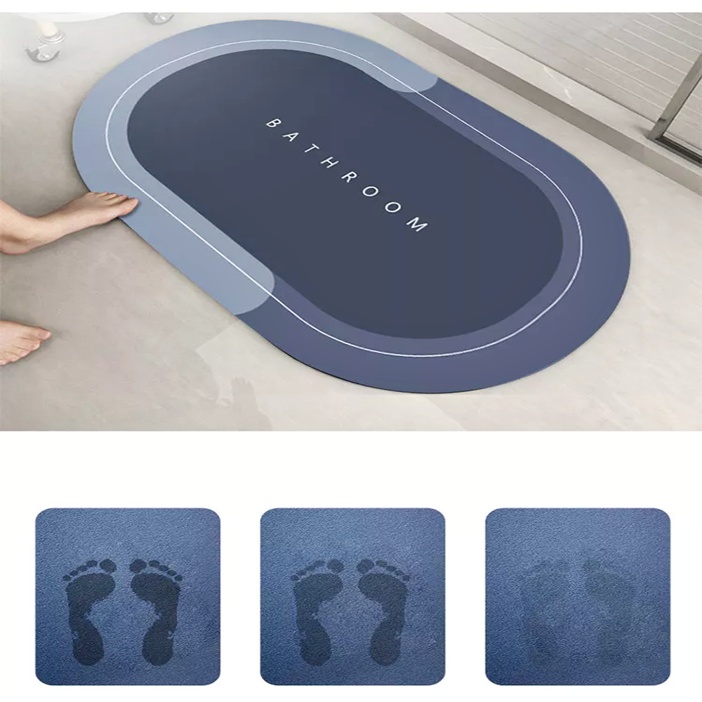 Anti Slip Bathroom Mat Water Absorbent Bath mat Quick Dry Bath Mat Rug Rubber Floor Mat