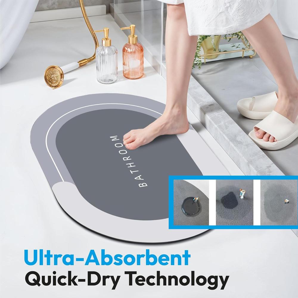 Anti Slip Bathroom Mat Water Absorbent Bath mat Quick Dry Bath Mat Rug Rubber Floor Mat