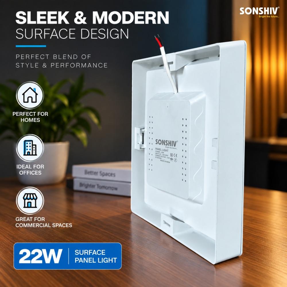 22w Square Surface Panel Light