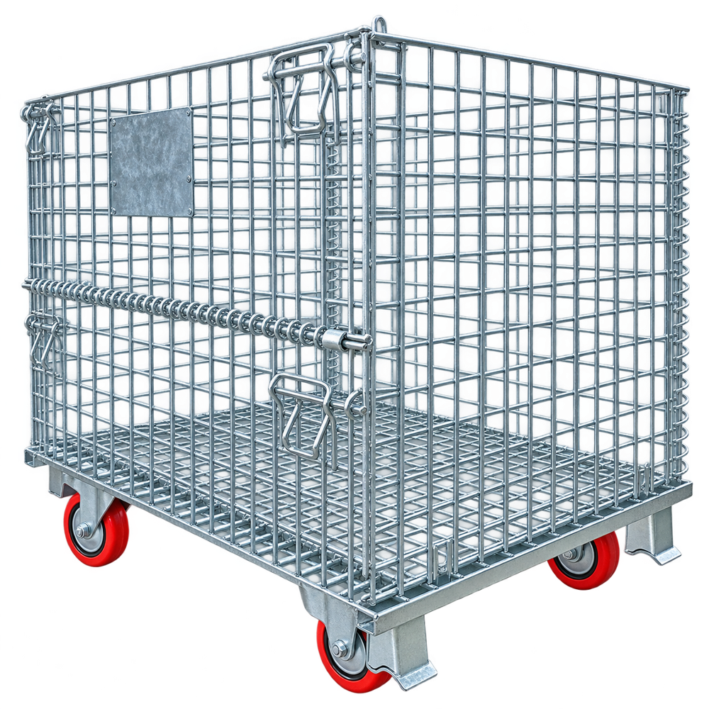 Wire Mesh Foldable Cage - Color: Silver