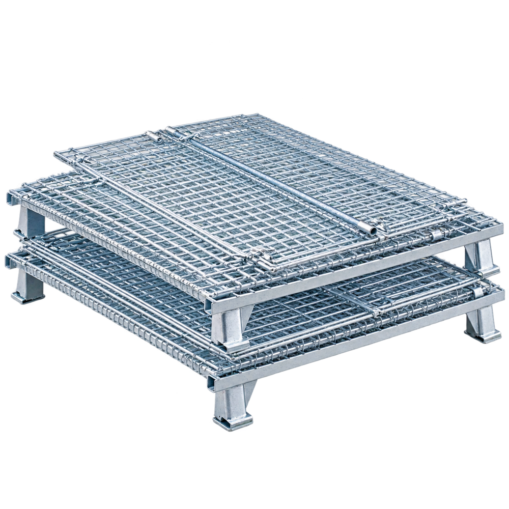 Wire Mesh Foldable Cage - Color: Silver