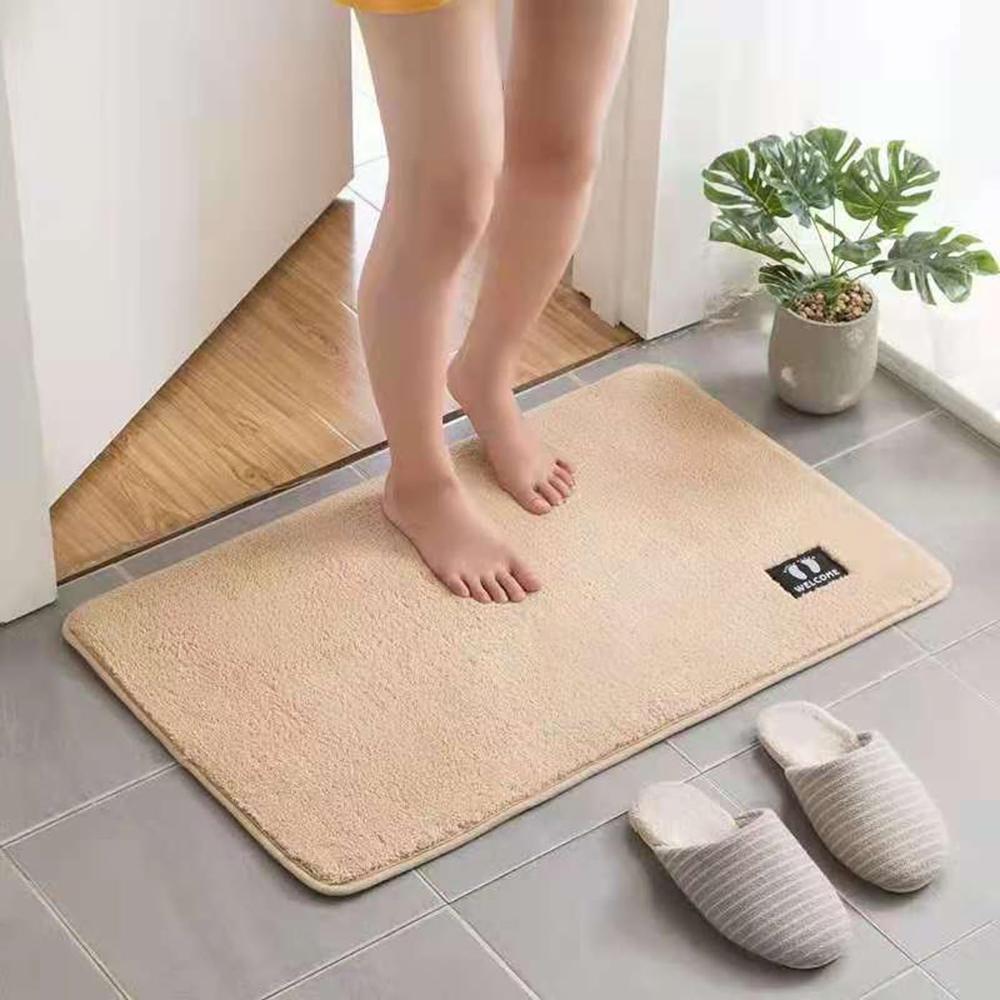 Grey Microfiber Door Mat Bath Mat Ultra Absorbent AntiSlip QuickDry Floor Mat for Home Bathroom