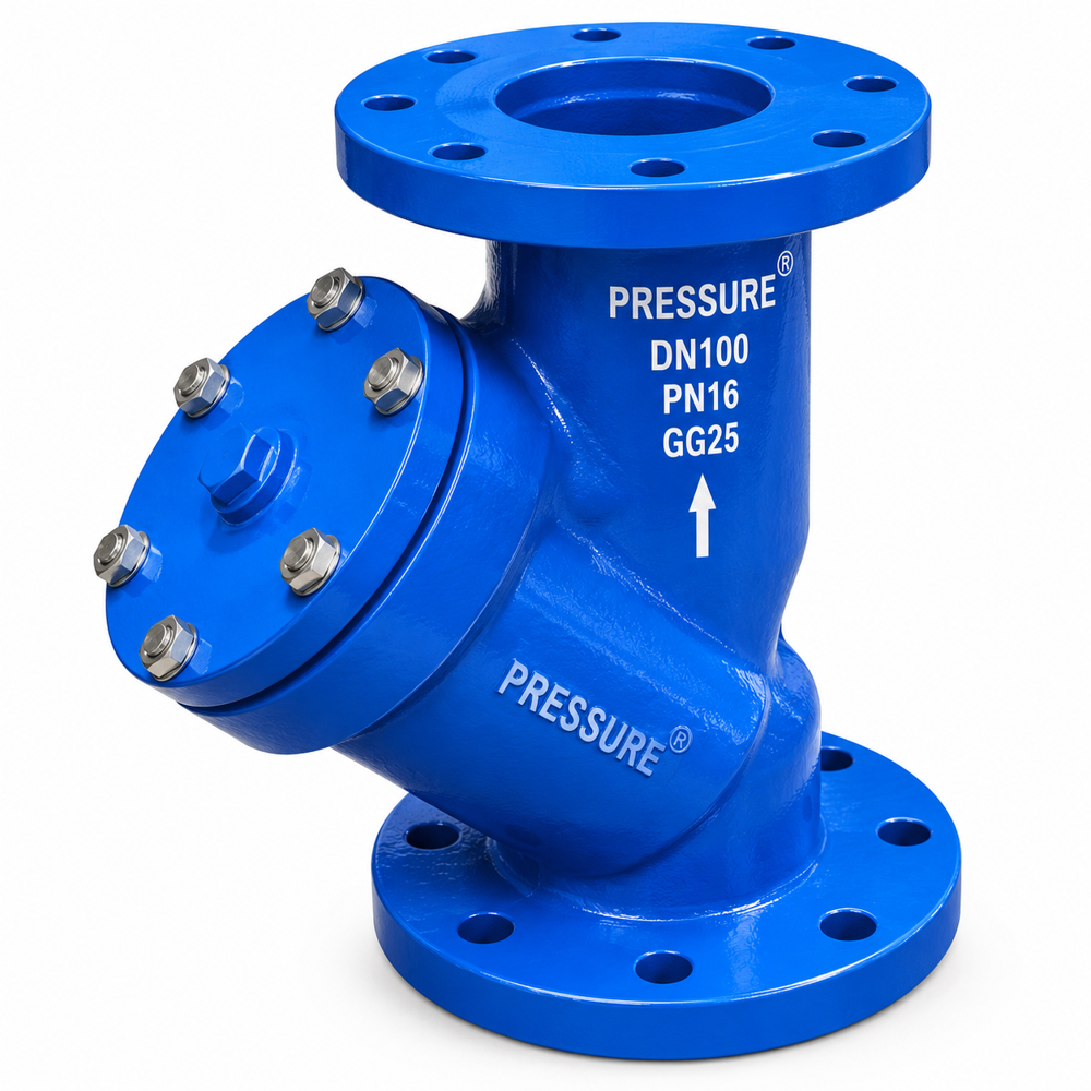 Industrial Y Type Strainer - Stainless Steel, 400mm Length X 300mm Height X 200mm Width | Silver, Compact Size, Flanged Connection, 30 Bar Pressure
