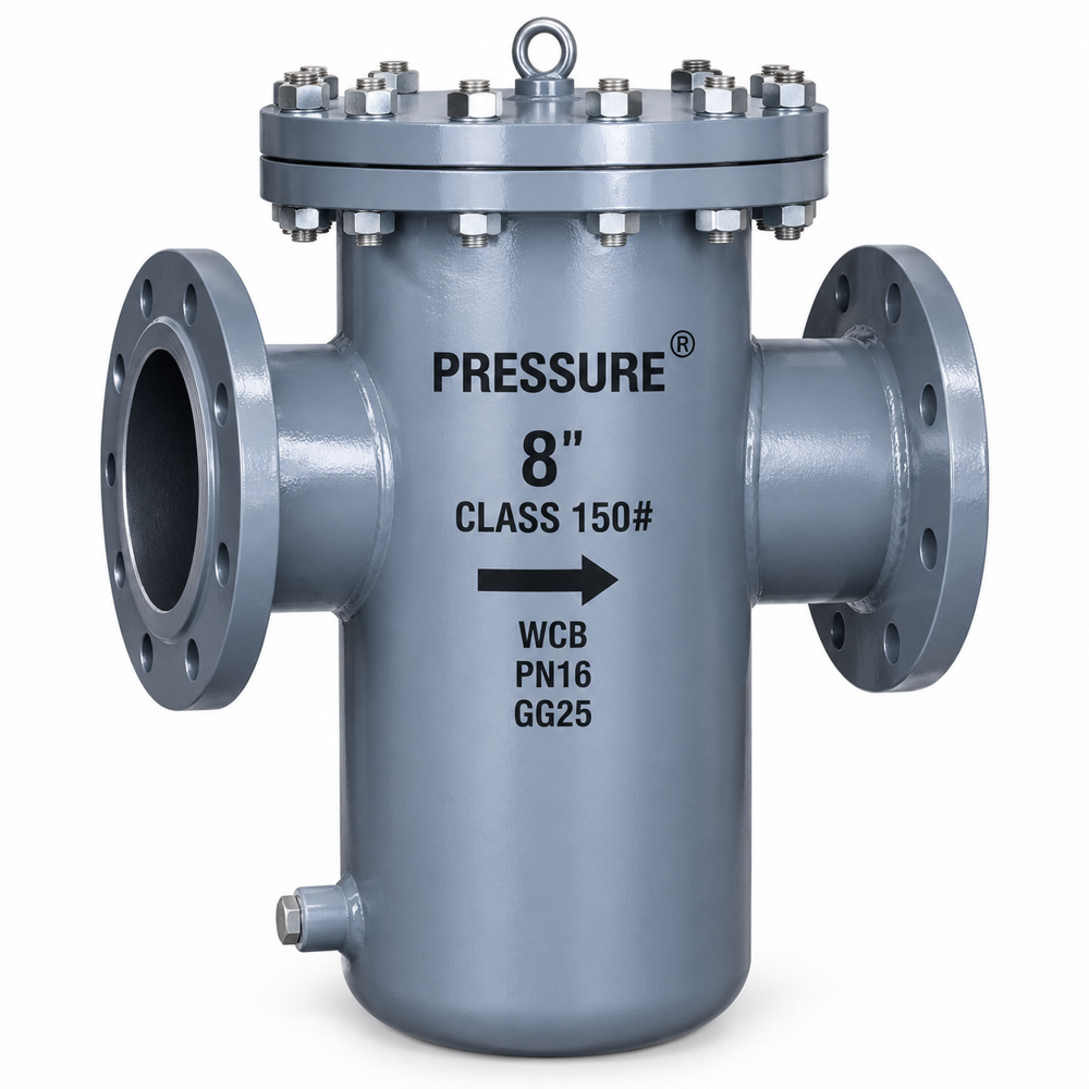 Industrial Y Type Strainer - Stainless Steel, 400mm Length X 300mm Height X 200mm Width | Silver, Compact Size, Flanged Connection, 30 Bar Pressure