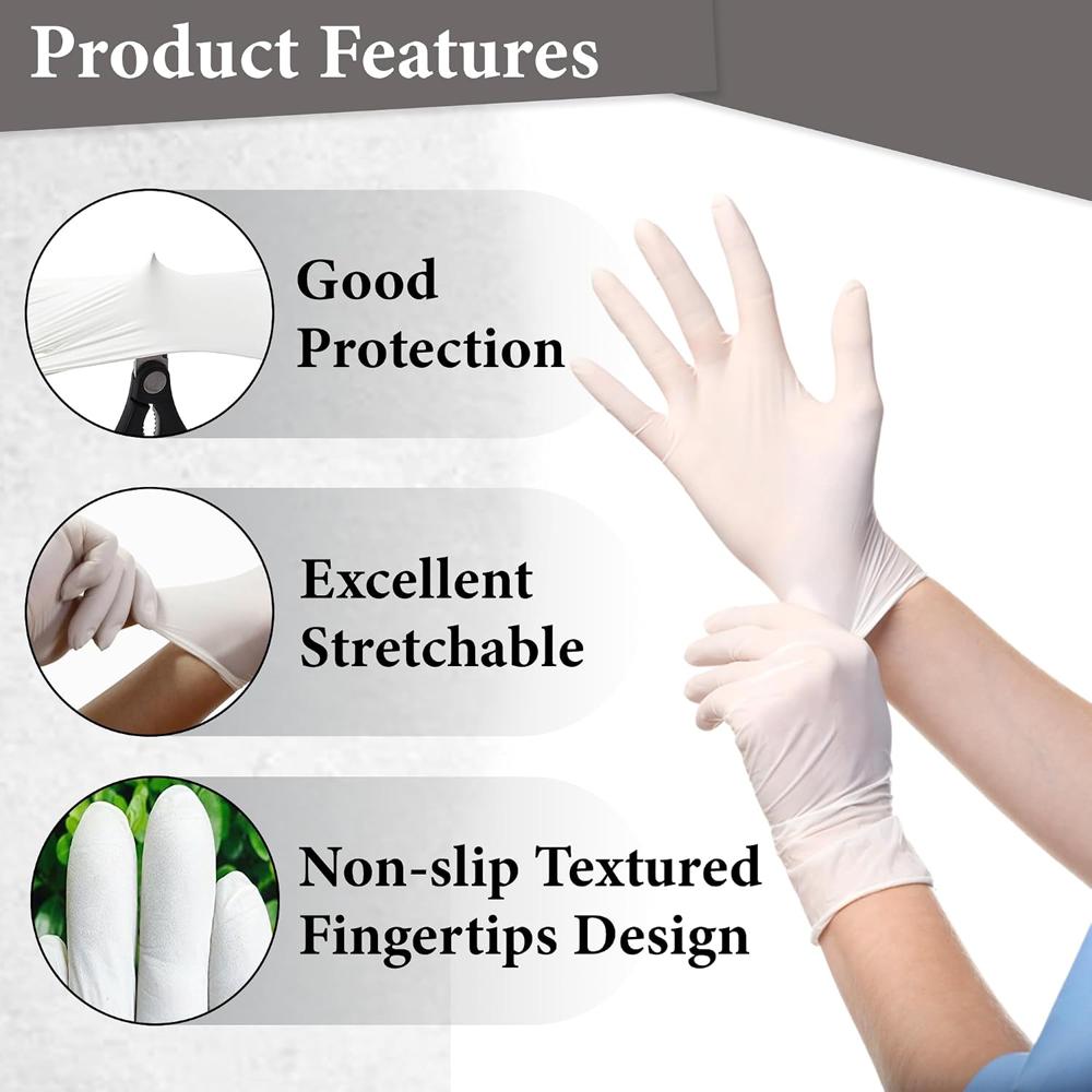 Hospital White Latex Gloves