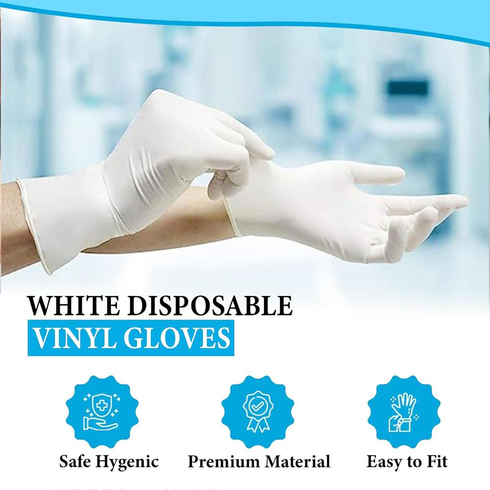 Hospital White Latex Gloves