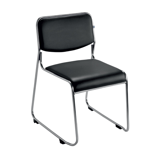 Contract 02 Soft Pvc With Out Arms Visitor Series Office Chairs - Color: Black