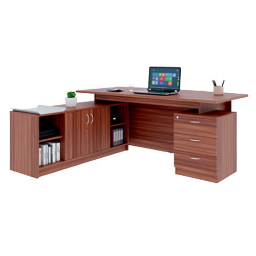 Elegant Neo Executive Desk Series - Color: Walnut Brown