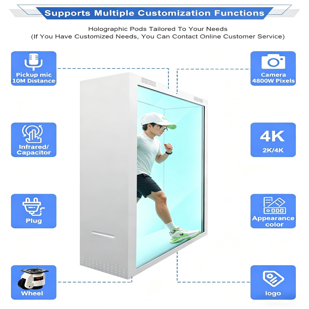 55 Inch Transparent LCD Hologram Display Box for Jewellery Showroom