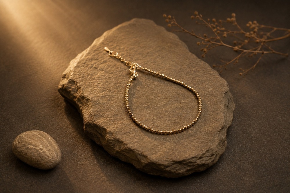 Pyrite Beaded Anklet