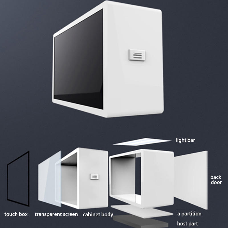 55 Inch Interactive Transparent LCD Holobox Display Cabinet