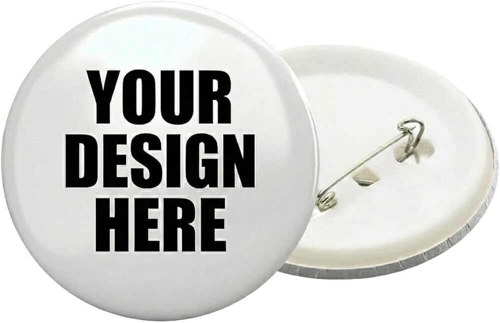 Customized Badges - Brass Zinc Alloy Metal, Custom Size, Multicolor, Glossy Matt Antique Finish, Safety Pin Butterfly Clutch Magnet Attachments, Eco-friendly Durable Rust-proof