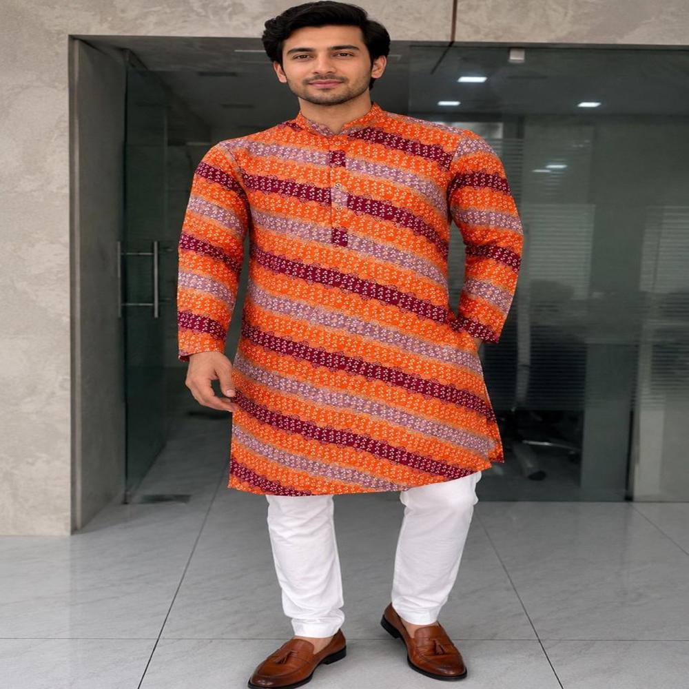 Mens printed kurta