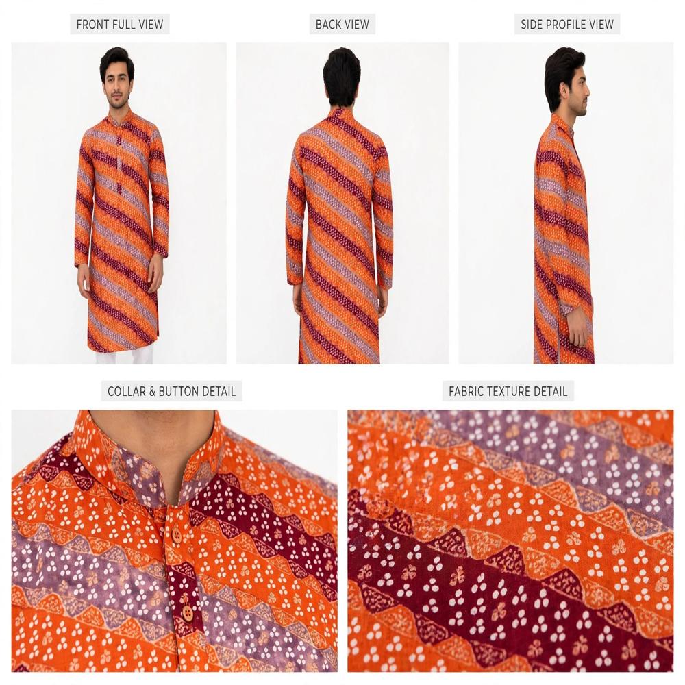 Mens printed kurta