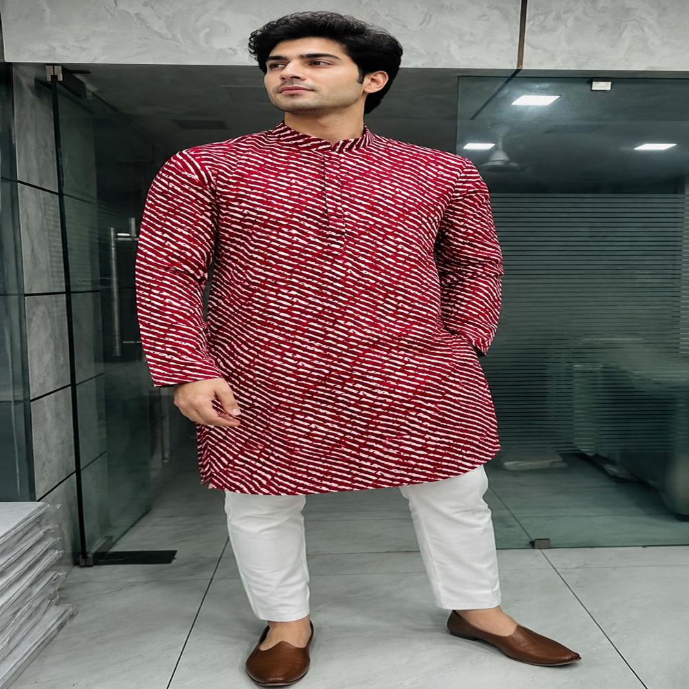 Mens Printed Kurta - Gender: Male