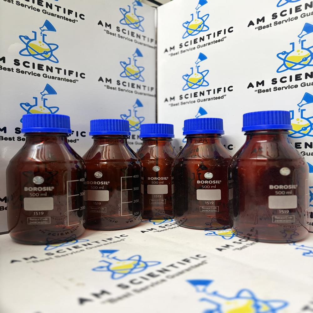 Reagent Bottles Narrow Mouth With Screw Cap Amber 500ml
