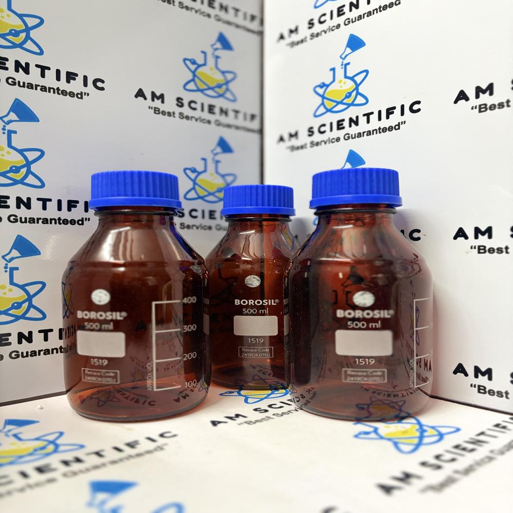 Reagent Bottles Narrow Mouth With Screw Cap Amber 500ml