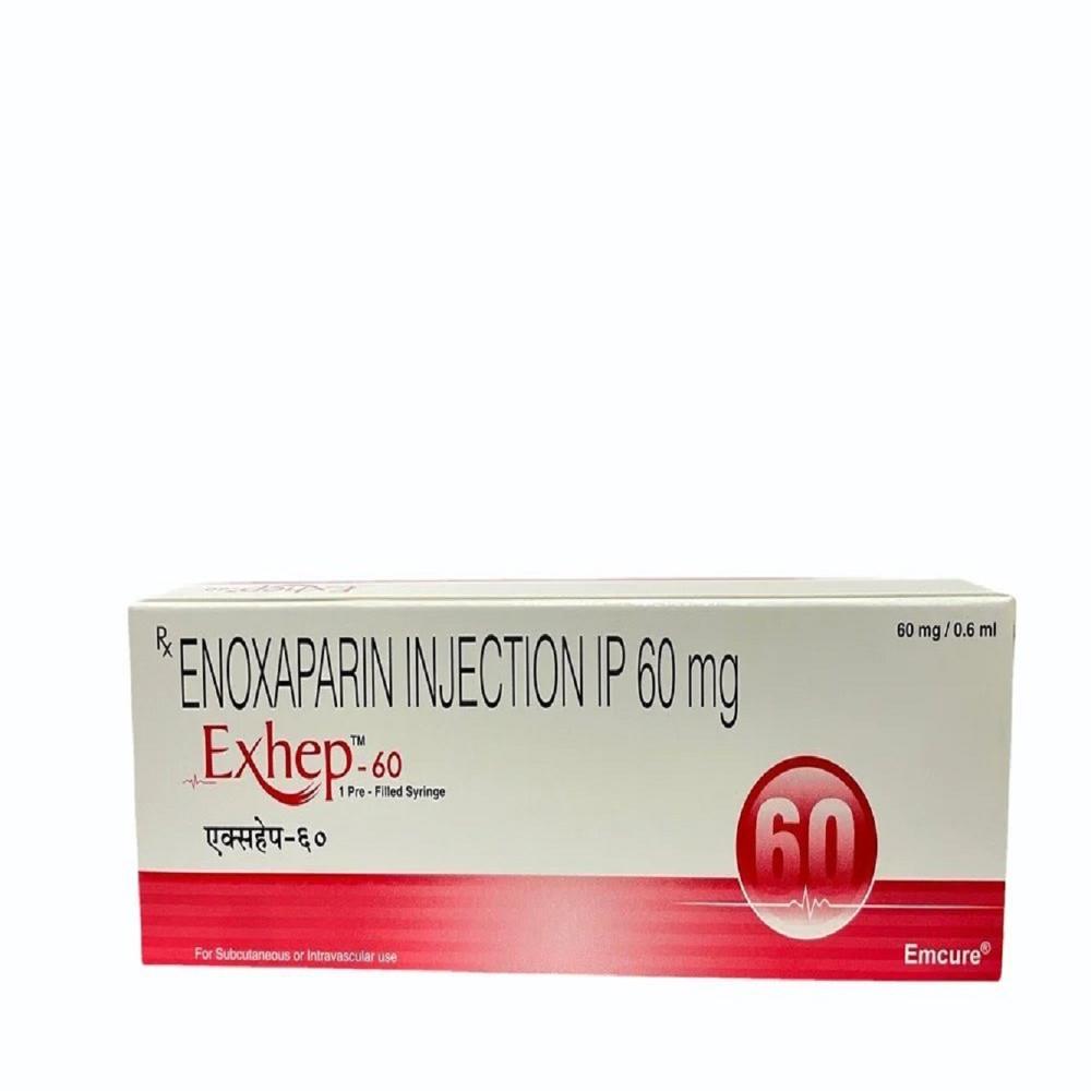 Exhep 60 Mg Injection - Anticoagulant Solution For Subcutaneous Use, Prevents Blood Clots In Dvt And Pulmonary Embolism