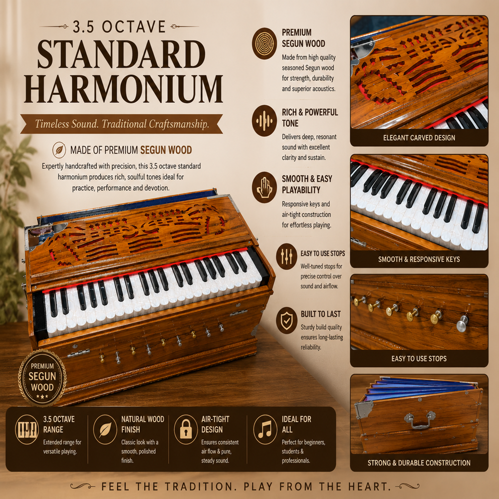 3.5 Octave Standard Harmonium - Application: Professional Singing