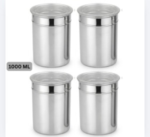 Stainless Steel Acro Jar Canneister 1000Ml - Color: Silver
