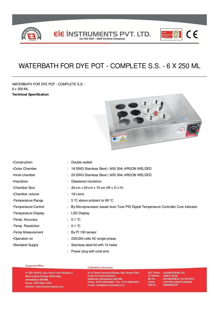 Double Walled Waterbath Rectengular - Application: For Microbiology Testing