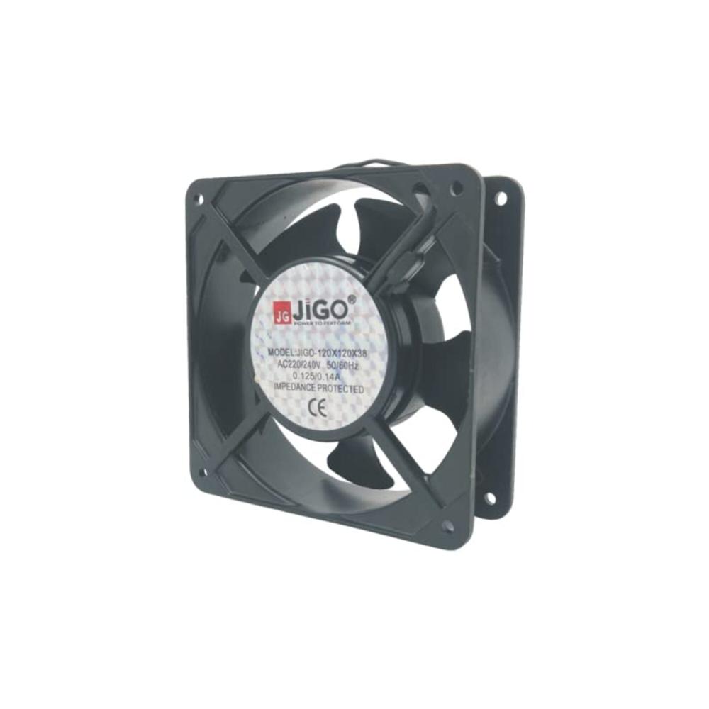 JIGO JIGO-120X120X38 220/240V AC 0.125/0.14A 12038mm Ball Bearing Industrial Axial Cooling Fan