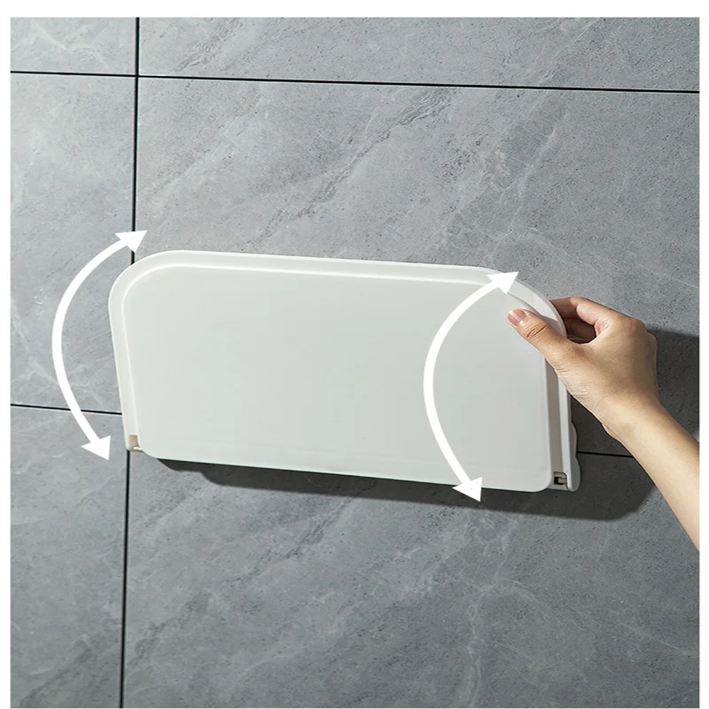 Plastic Wall Mounted Shelf Saving Space Foldable Storage Organizer Rack