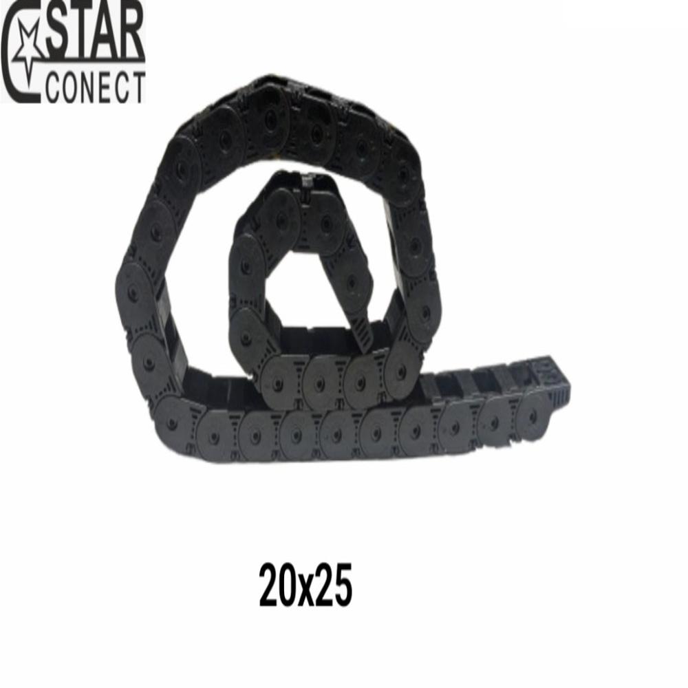 Cable Drag Chain 20x25xr40 - Nylon-66, Inner Height 20mm, Outer Height 29mm, Black Color, Temperature Range -30â°c To 130â°c, 1 Year Warranty