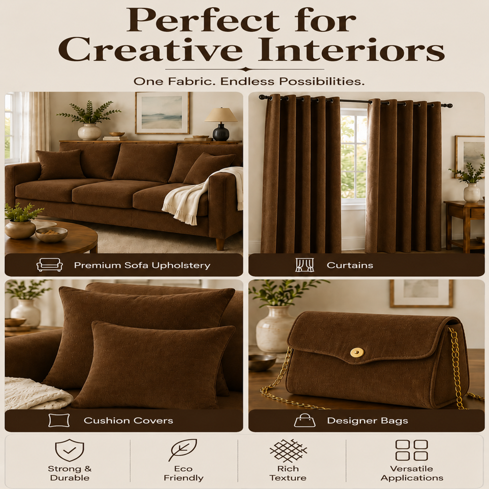 Mosha Dark Brown Velvet Sofa Fabric
